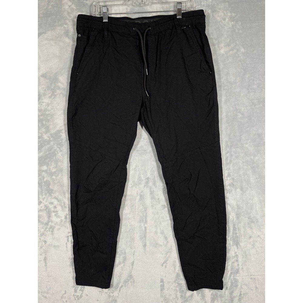 Projek Raw Mens Black Jogger Pants Elastic Waist Tapered XL Stretch 143108